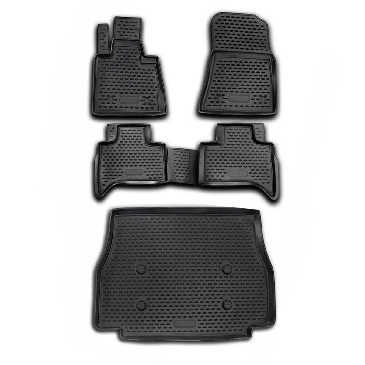 BMW X5 E53 Floor-Trunk Mats - Omac - KIT 3D - Black - '00-'06